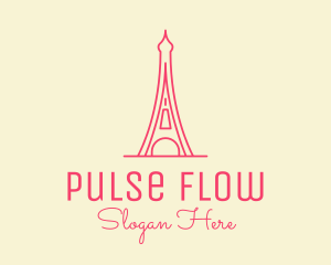 Pink Eiffel Tower  logo design