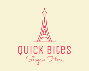 Pink Eiffel Tower  logo design