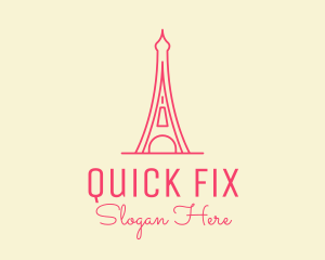 Pink Eiffel Tower  logo design