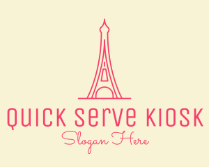 Pink Eiffel Tower  logo design