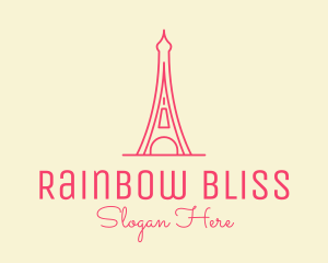 Pink Eiffel Tower  logo design