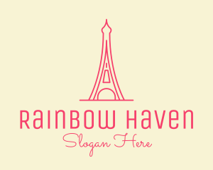 Pink Eiffel Tower  logo design