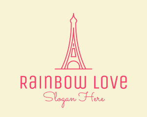 Pink Eiffel Tower  logo design