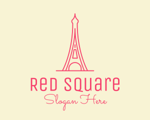 Pink Eiffel Tower  logo design