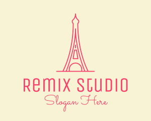 Pink Eiffel Tower  logo design