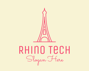 Pink Eiffel Tower  logo design