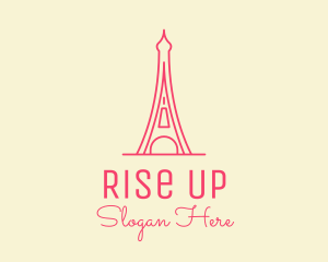 Pink Eiffel Tower  logo design