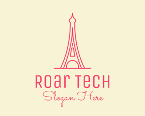 Pink Eiffel Tower  logo design