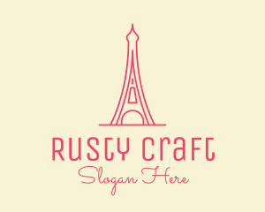 Pink Eiffel Tower  logo design