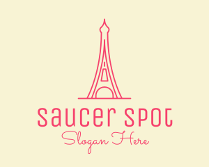 Pink Eiffel Tower  logo design