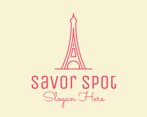 Pink Eiffel Tower  logo design