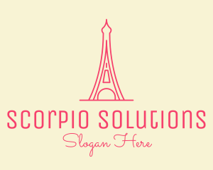 Pink Eiffel Tower  logo design