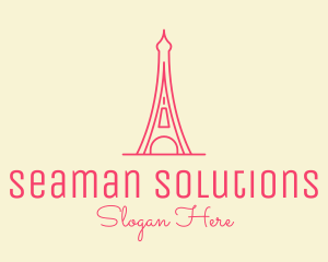 Pink Eiffel Tower  logo design