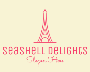 Pink Eiffel Tower  logo design