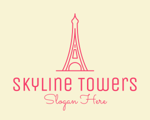 Pink Eiffel Tower  logo design