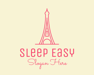 Pink Eiffel Tower  logo design