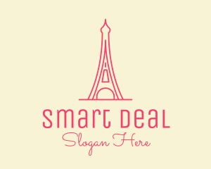 Pink Eiffel Tower  logo design