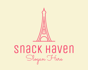 Pink Eiffel Tower  logo design