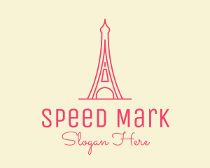 Pink Eiffel Tower  logo design