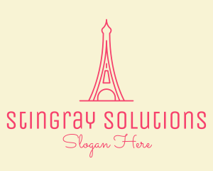 Pink Eiffel Tower  logo design