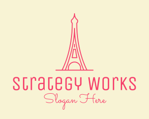 Pink Eiffel Tower  logo design