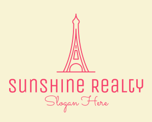 Pink Eiffel Tower  logo design