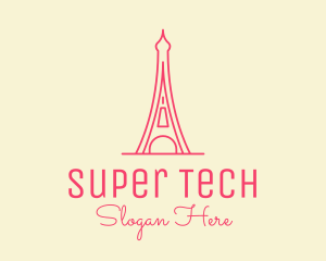 Pink Eiffel Tower  logo design