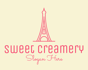 Pink Eiffel Tower  logo design