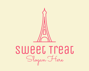 Pink Eiffel Tower  logo design