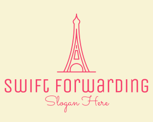 Pink Eiffel Tower  logo design