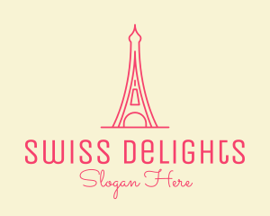 Pink Eiffel Tower  logo design