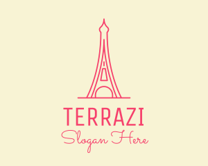 Pink Eiffel Tower  logo design