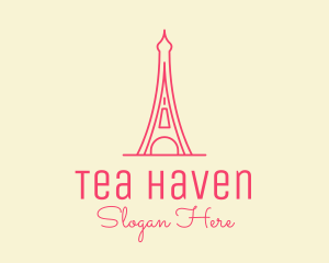 Pink Eiffel Tower  logo design