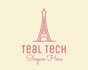 Pink Eiffel Tower  logo design