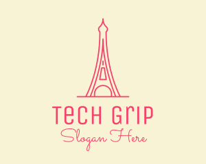 Pink Eiffel Tower  logo design