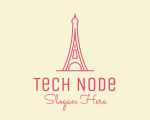 Pink Eiffel Tower  logo design