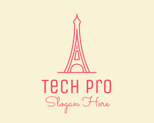 Pink Eiffel Tower  logo design