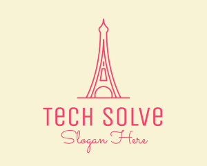 Pink Eiffel Tower  logo design