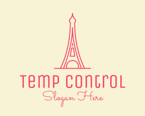 Pink Eiffel Tower  logo design