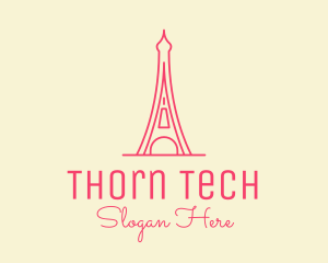 Pink Eiffel Tower  logo design