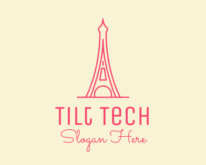 Pink Eiffel Tower  logo design