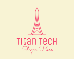 Pink Eiffel Tower  logo design