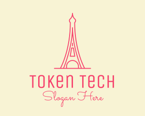 Pink Eiffel Tower  logo design