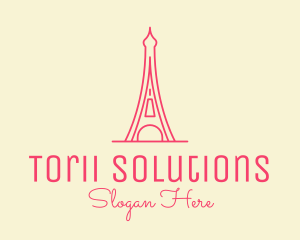 Pink Eiffel Tower  logo design