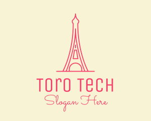 Pink Eiffel Tower  logo design