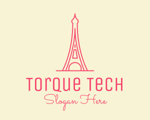 Pink Eiffel Tower  logo design