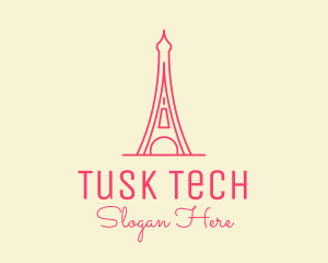 Pink Eiffel Tower  logo design