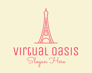 Pink Eiffel Tower  logo design