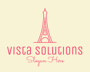 Pink Eiffel Tower  logo design