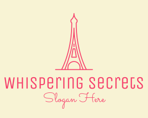 Pink Eiffel Tower  logo design